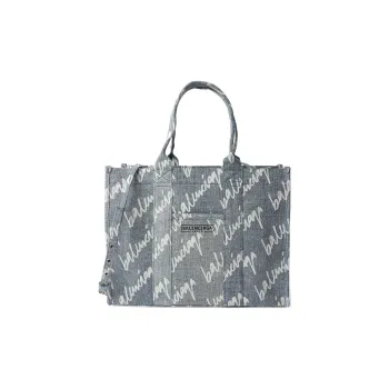 Balenciaga Cotton Tote Bag Shopping Bag Shoulder Bag Crossbody Bag Handbag Unisex Blue