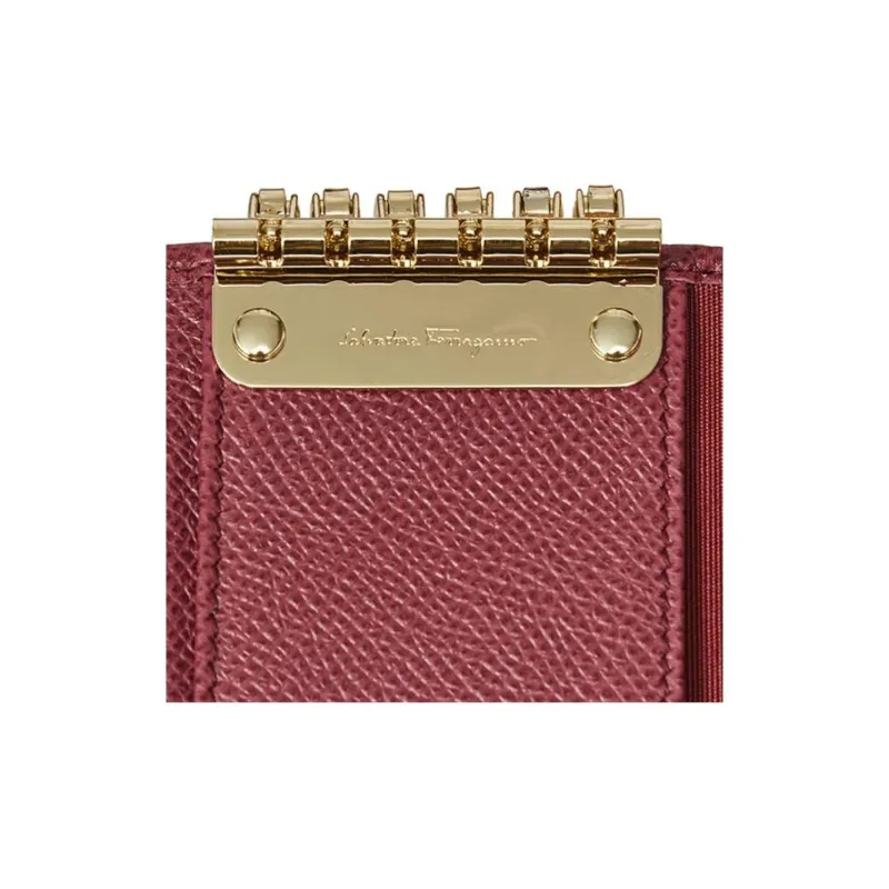 FERRAGAMO GANCINI Calfskin Key Pouch Women's Red-6