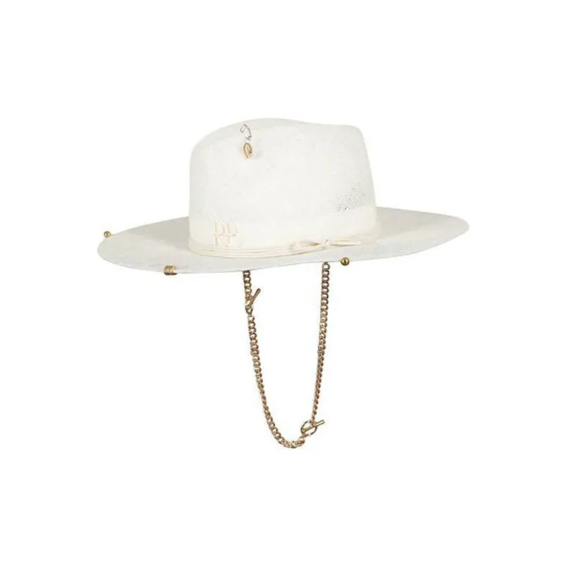 RUSLAN BAGINSKIY Sisal Straw Gambler Hat-0