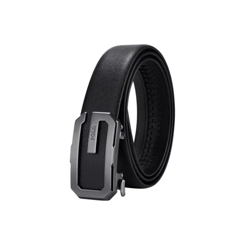 POLO Cow Leather Belts Men's Matte Gunmetal Width 3.5cm