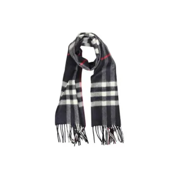 Burberry Cashmere Knit Scarves Unisex Marine Blue