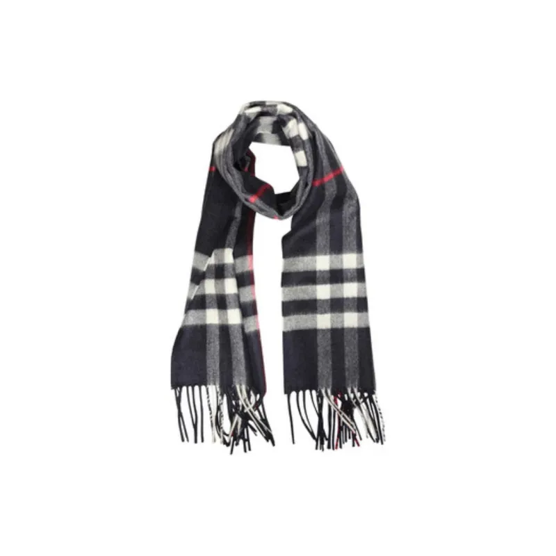 Burberry Cashmere Knit Scarves Unisex Marine Blue-0