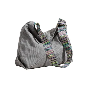 ST&SAT Fabric Shoulder Bag, Crossbody Bag, Tote Bag Large Size Women's Brown/Gray