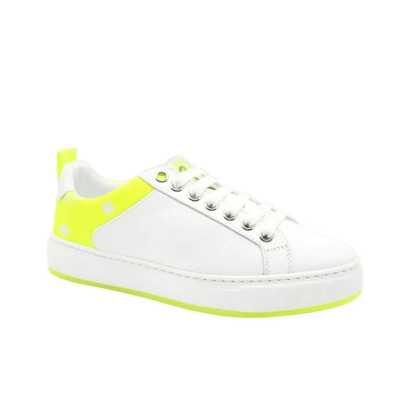 MCM Low Top Skateboard Shoes Women's White-2