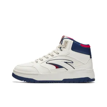 Anta 982 Warm Anti Slip And Wear Resistant High Top Skateboard Shoes Men's White Blue Red