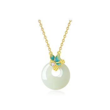 YINCHIE Hetian Jade Necklaces White Jade/Pale Greenish White Jade Women's