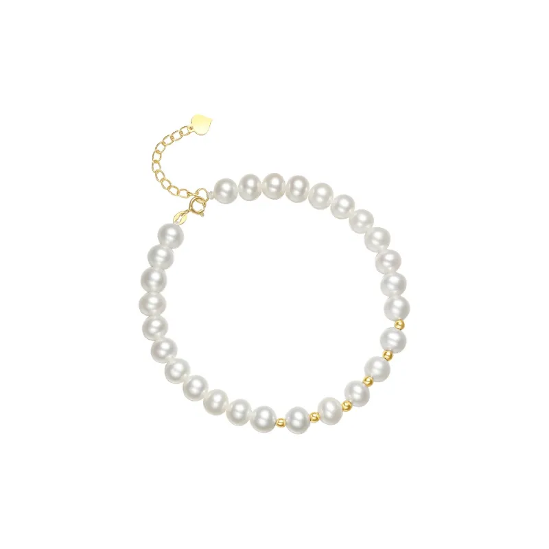 ZHOU LIU FU Freshwater Pearl Elegant Mini Gold Pearl Bracelet Women's-1