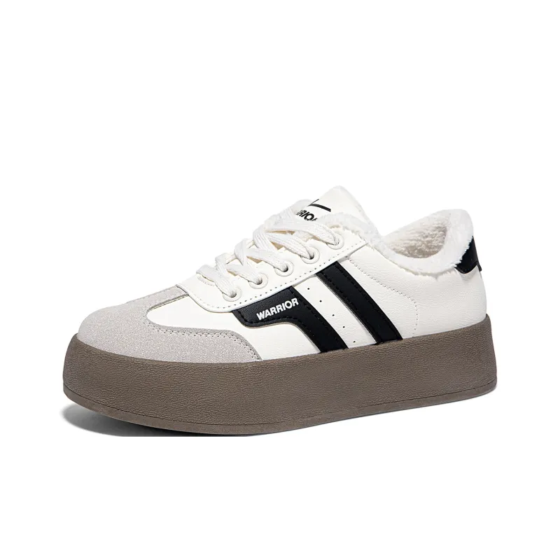 WARRIOR Skateboard Shoes Women's Low Top Beige Black-2