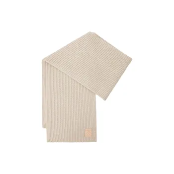 LOEWE Cashmere Knit Scarves Women's Light Beige Yellow