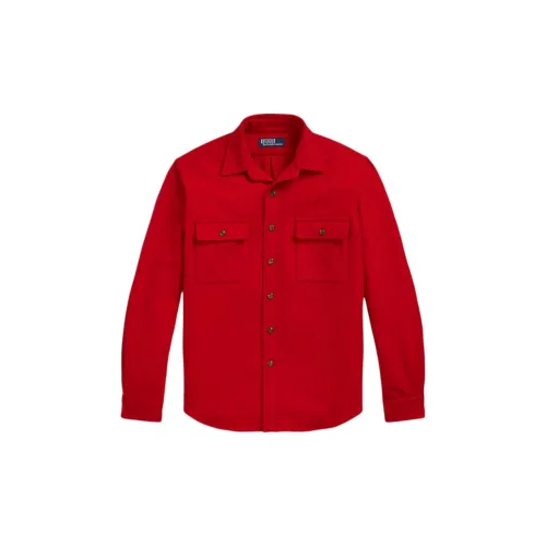 Polo Ralph Lauren Classic Fit Wool Twill Workshirt Jackets Coats Men's Red