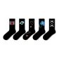 Black Minimalist Style-5 Pack[7A Antibacterial, Non-Slip Socks]