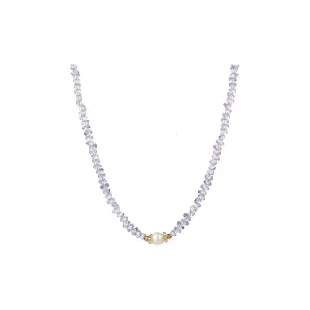 NATURALLYJOJO Freshwater Pearl Necklaces Women's Purple/White