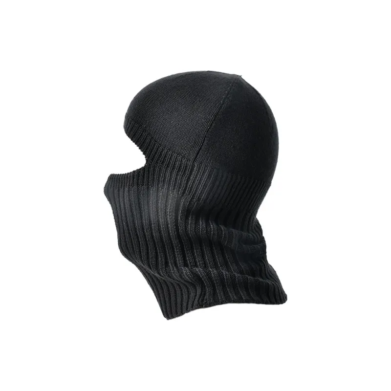 KENMONT Merino Wool Yarn Beanies Unisex Black Gray Color-5