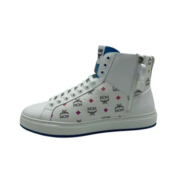 MCM Rainbow Spectrum High Top Skateboard Shoes Men's White