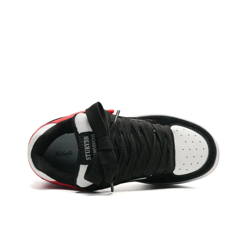 ALI THE FOX Anti Slip Wear Resistant Lightweight Breathable Low Top Skateboard Shoes Women's Black Red Box Included-4