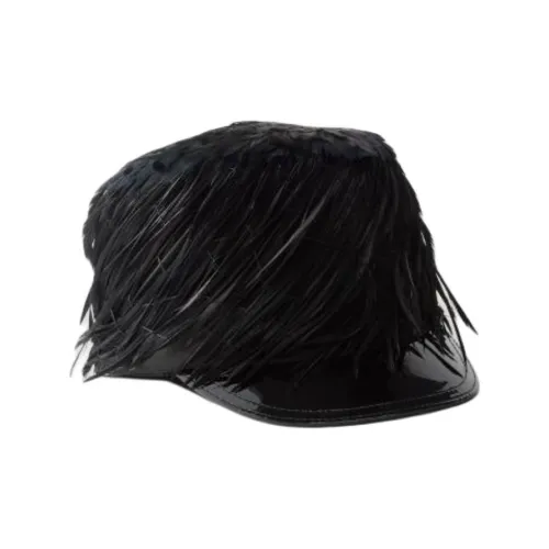 PRADA Cotton Fabric Baseball Caps Women's Black