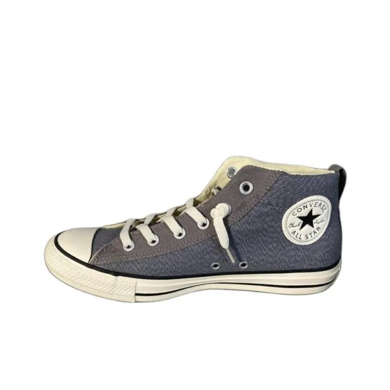 Converse CTAS Anti-Slip Wear-Resistant High-Top Canvas Shoes Men's Gray-1