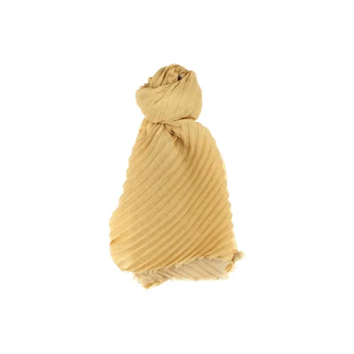 ISSEY MIYAKE Polyester Silk Wool Shawls Women's Yellow