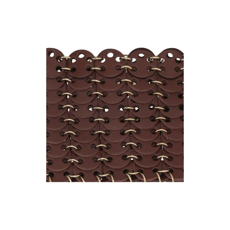 Paco Rabanne Calfskin Crossbody Bag, Shoulder Bag Women's Brown-4