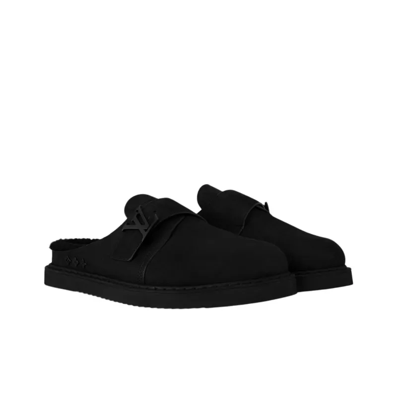 LOUIS VUITTON Easy Slip Resistant Closed Toe Slippers Men's Black-2