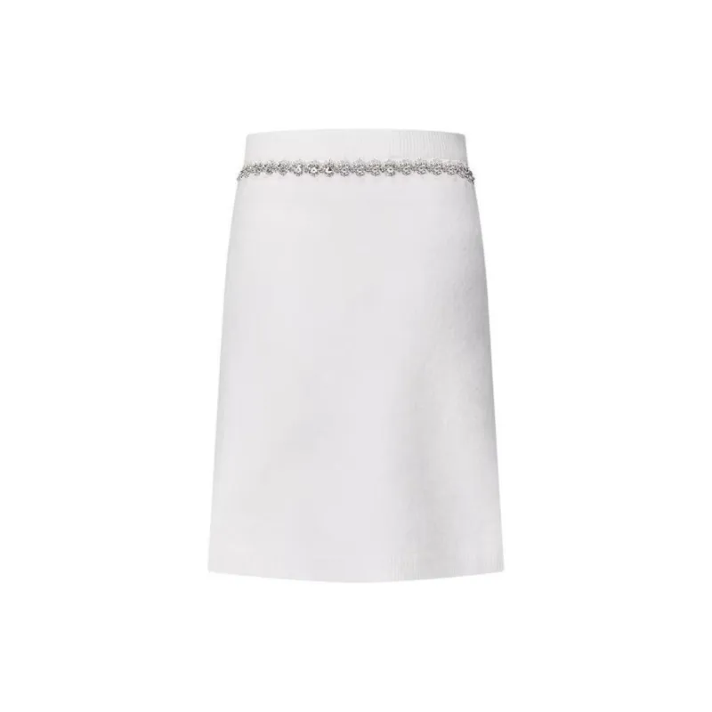 LOUIS VUITTON FW24 Knit Long Skirts Women's White-1