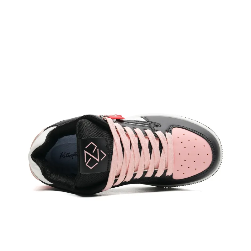 ALI THE FOX Anti Slip Wear Resistant Lightweight Breathable Low Top Skateboard Shoes Unisex Black Pink Box Included-4