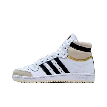 Adidas Originals Top Ten Anti Slip Wear Resistant High Top Kids' Skateboarding Shoes White Teenagers