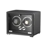 High-Quality Leather 2 Watch Slot-Ink Black-5 Settings with Automatic Shut-off Battery Compartment