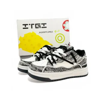 ITGI Anti Slip Wear Resistant Low Top Skateboard Shoes Unisex Black