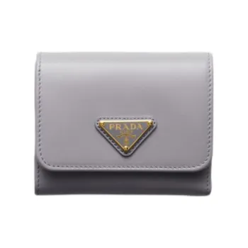 PRADA Leather Wallet Small Size Women's Wisteria Purple