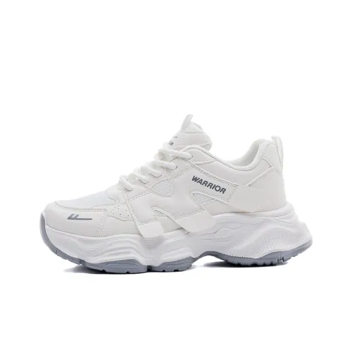 Warrior Coverage Wear Resistant Lightweight Slip Resistant Low Top Chunky Sneakers Women's White