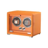 High-Quality Leather 2 Watch Slot-Leisure Orange-Five Settings with Automatic Shut-off Battery Compartment