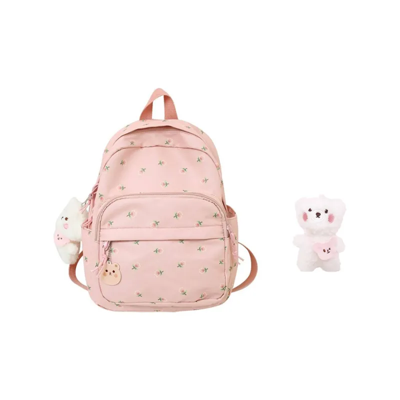 MARKANGARO Nylon Backpack Regular Women's White/Blue/Pink-10