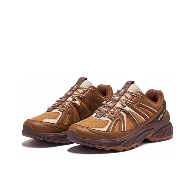 Erke Tracking Anti Slip And Wear Resistant Coverage Rebound Low Top Hiking Shoes Men's Brown-1