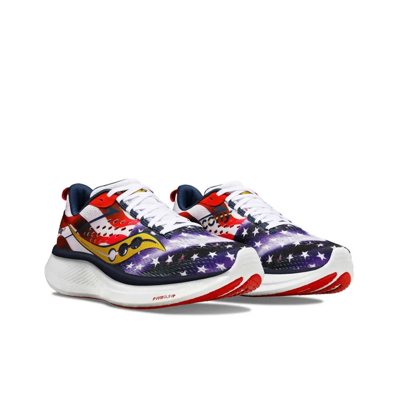 Saucony RIDE 17 Anti Slip Wear Resistant Low Top Running Shoes Men's Red-2