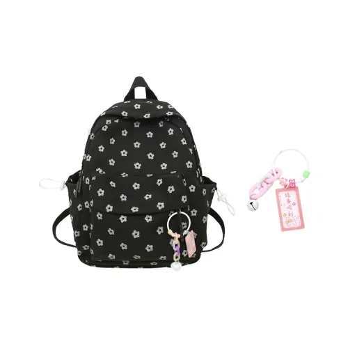 MARKANGARO Nylon Backpack Regular Women's Black/White/Pink
