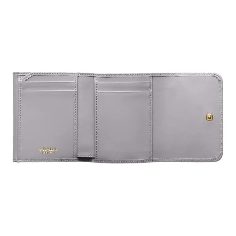 PRADA Leather Wallet Trumpets Women's Wisteria Purple-3