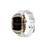 Textured Gold Protective Case-White Strap