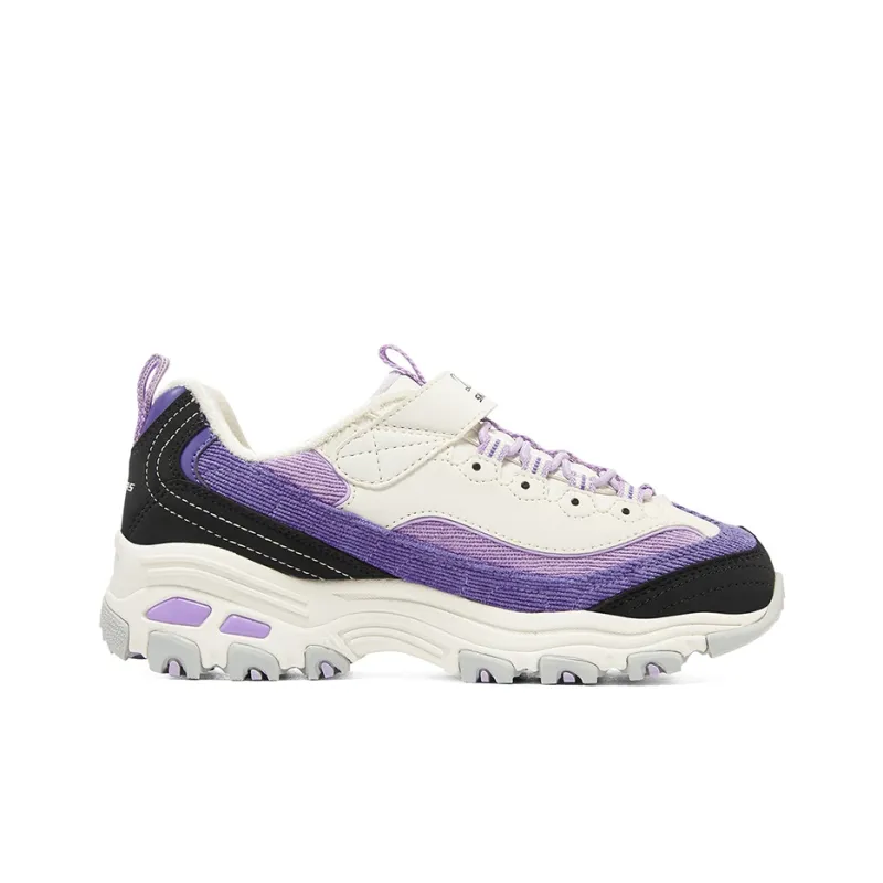 Skechers Slip Resistant, Abrasion Resistant, Thermal Low Top Casual Shoes Purple/White/Black Teenagers-1