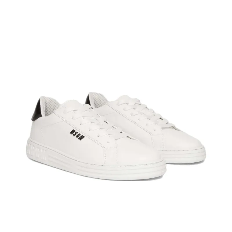 MSGM RCK Low Top Skateboard Shoes Men's White-2