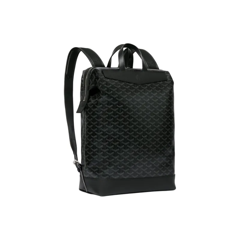GOYARD Cisalpin Canvas With Calfskin Backpack Unisex Pitch Black-0