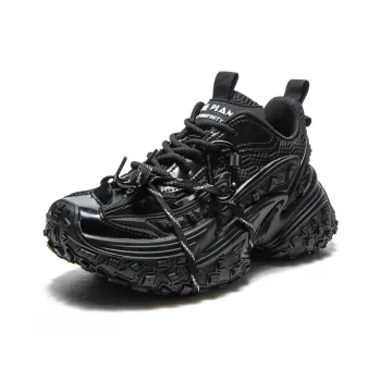 PONGFINITY Slip Resistant Low Top Chunky Sneakers Unisex Black