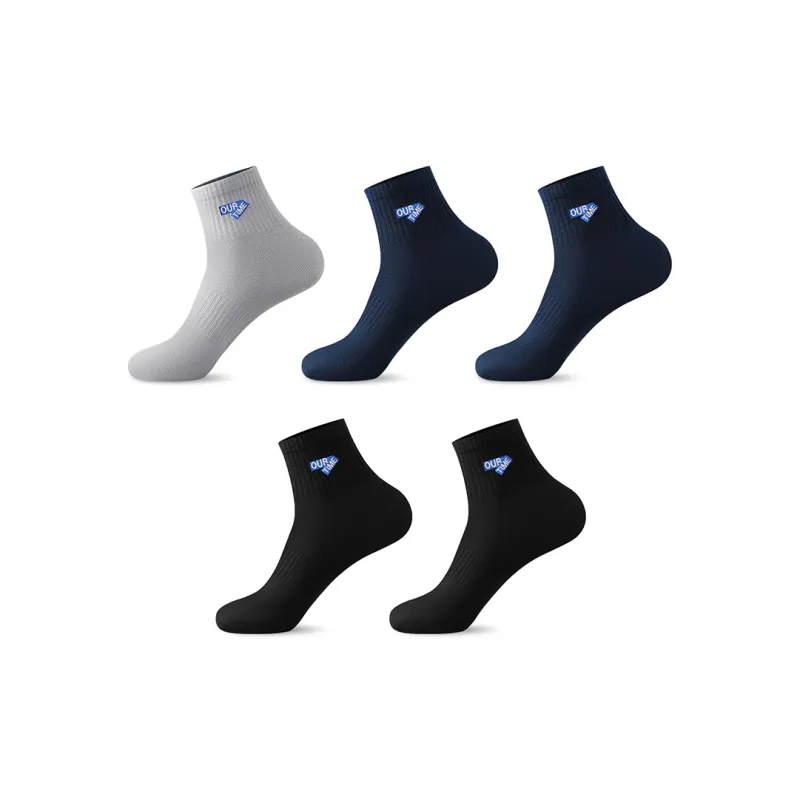 H YXIANG Mid Calf Socks Men's 5 Pack-5