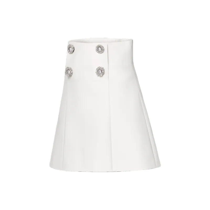 LOUIS VUITTON Jewel Button Mikado Skirt-2