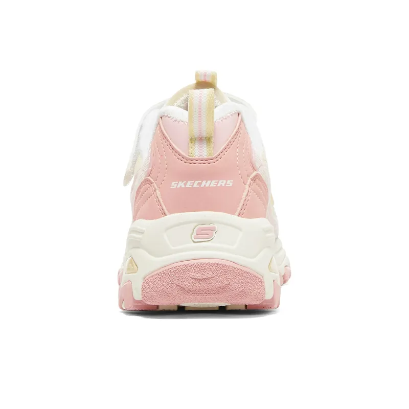 Skechers Slip Resistant Cushioning, Abrasion Resistant, Height Increasing Low Top Casual Shoes Pink Yellow Teenagers-4