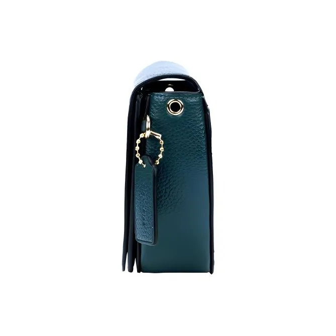 COACH Ellen Leather Saddle Bag Shoulder Bag Crossbody Bag Small Size Women's Peacock Blue-2
