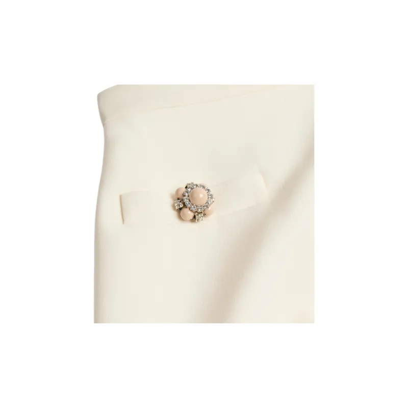 Valentino Button Embellished A Line Mini Skirt-5