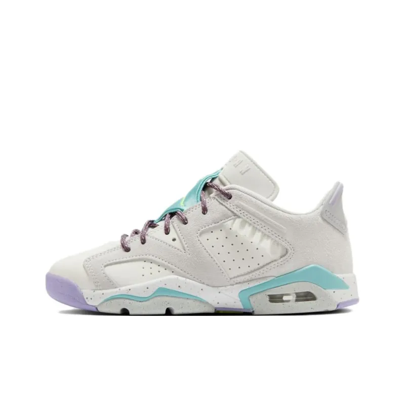 Jordan Air Jordan 6 RETRO LOW Abrasion Resistant Low Top Vintage Basketball Shoes Gray GS Unisex-0