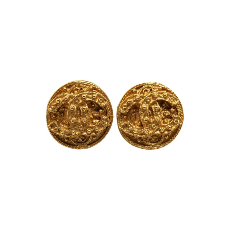 CHANEL 2004 Cc Logo Clip on Earrings-0