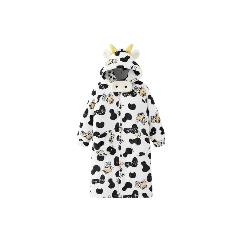 Gongdie x LABIXIAOXIN,LIANMINGKUAN Sleep Robe Unisex White-4